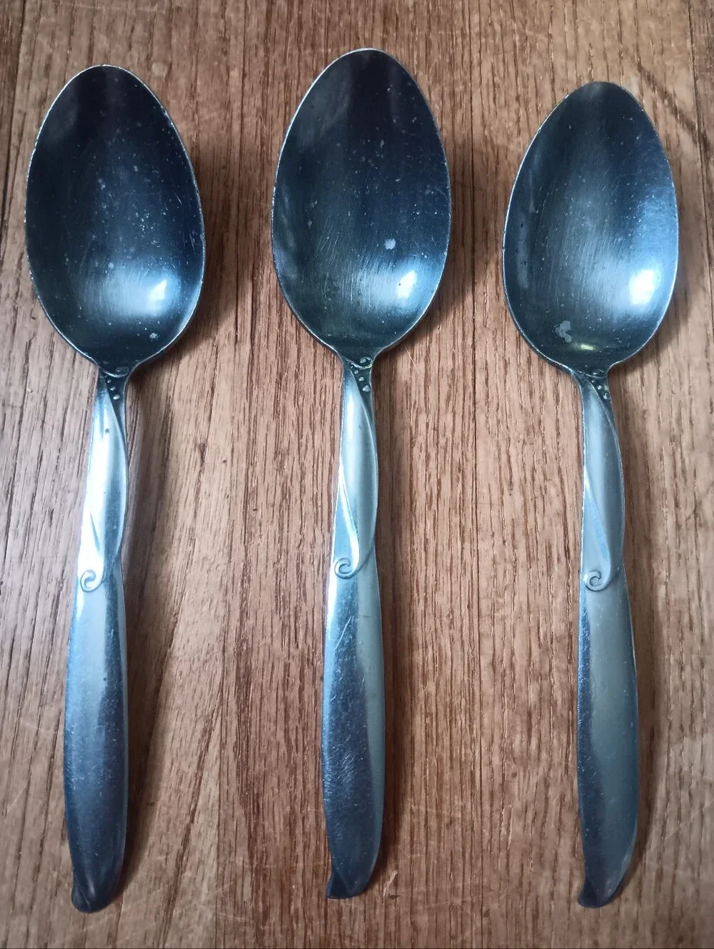 Set of 3 Vintage Stainless Steel Serving Spoons by Present Japan